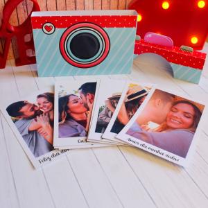 Caixa Recordação com 9 Fotos Polaroide Colorplus 180G 18 cm largura e 12 cm altura   Fosco e Brilhoso Produzimos em diversas cores (consultar via chat)