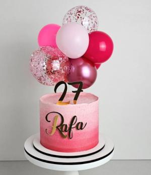 Topo Luxo - Cakeballon e recorte de nome e idade em lamicote Lamicote 255 G  Dourado / Prata / Rose  Brilhoso Produzimos em diversas cores (consultar via chat)