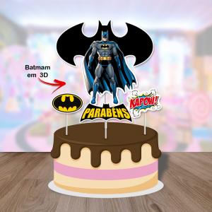 Topo Tradicional sem Personalização Batman Papel Fotográfico 180 G Tamanho de 15 a 25 cm   Brilhoso 