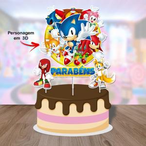 Topo Tradicional sem Personalização Sonic Papel Fotográfico 180 G Tamanho de 15 a 25 cm   Brilhoso 