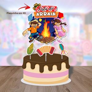 Topo Tradicional sem Personalização Festa Arraia Papel Fotográfico 180 G Tamanho de 15 a 25 cm   Brilhoso 